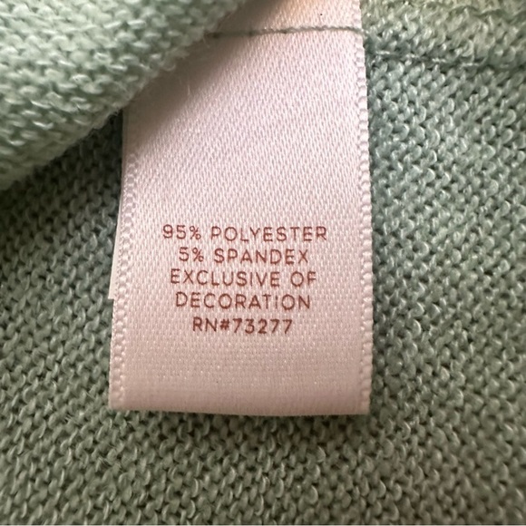 LC Lauren Conrad Sage Green Long Sleeve Crewneck Eyelash Lace Hem Sweater - Picture 7 of 8